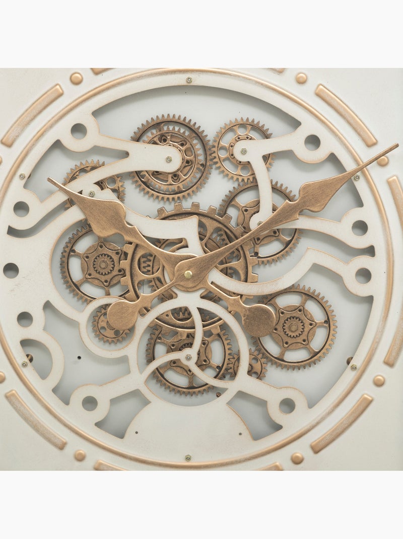 Horloge mécanique bois et fonte engrenages laiton SONIKA Beige - Kiabi