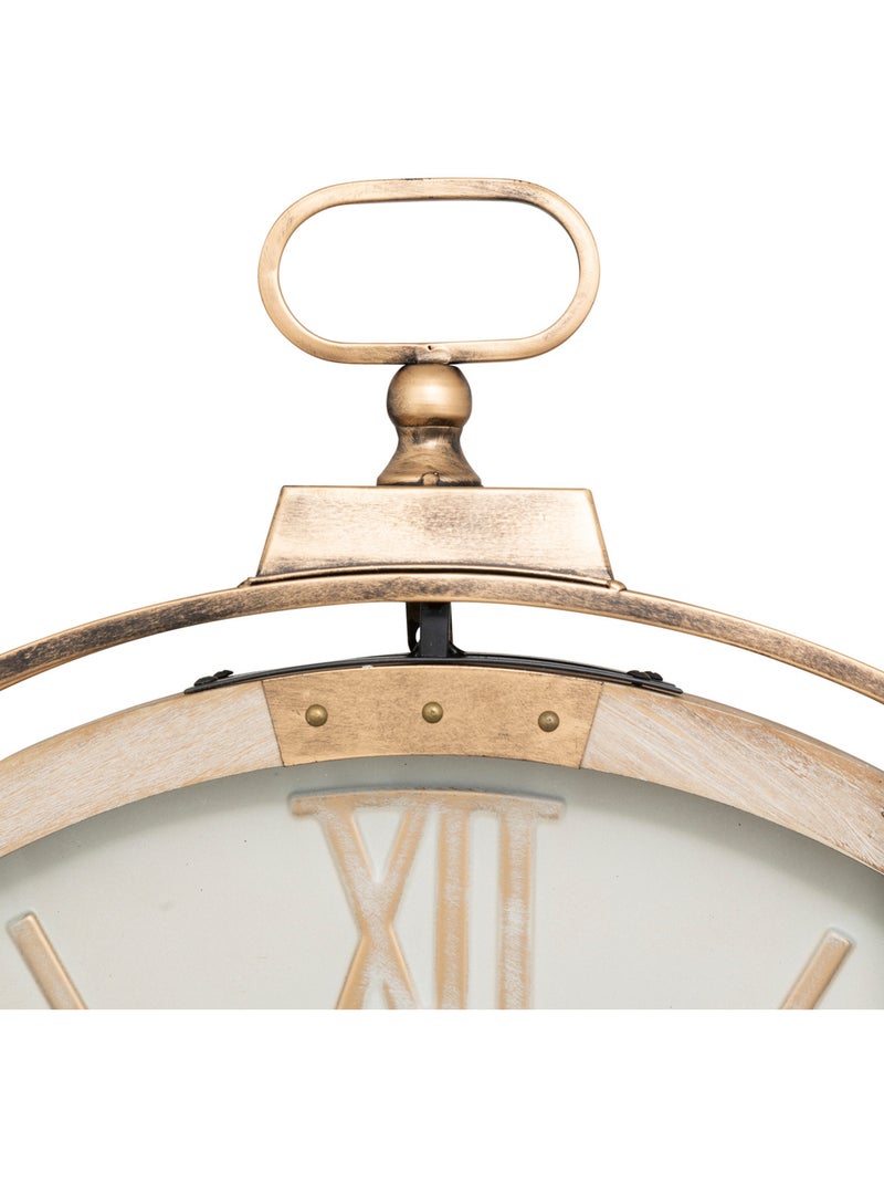 Horloge mécanique bois et fonte engrenages laiton SONIKA Beige - Kiabi