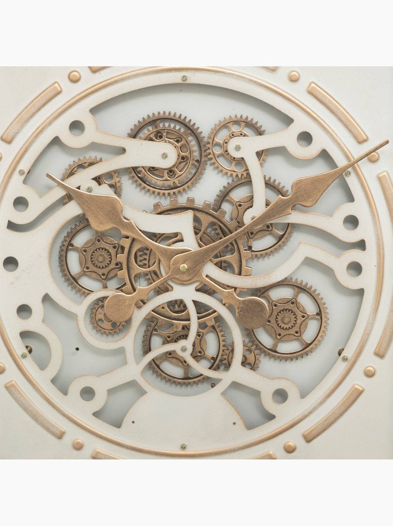 Horloge mécanique bois et fonte engrenages laiton SONIKA Beige - Kiabi