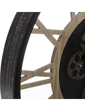 Horloge mécanique en bois et métal PAUL