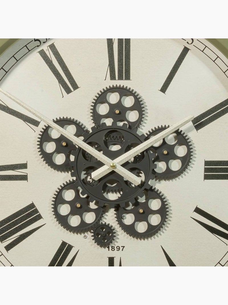 Horloge mécanique fonte engrenages apparents ARGO Vert clair - Kiabi