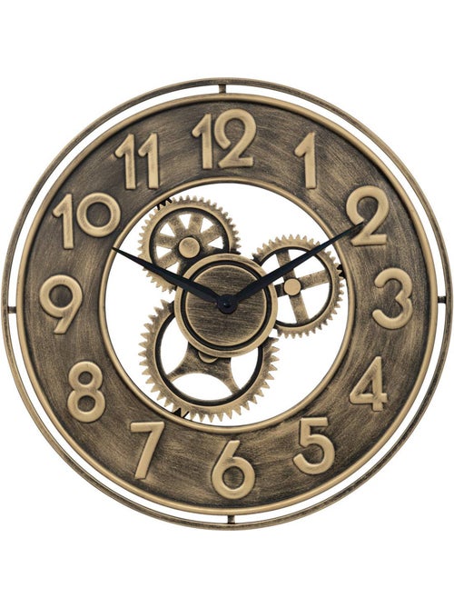 Horloge mécanique métal mécanisme apparent JACOB - Kiabi