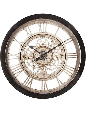 Horloge mécanique rouages apparents IVY