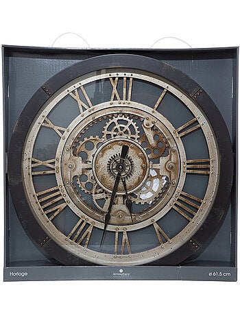 Horloge mécanique rouages apparents IVY