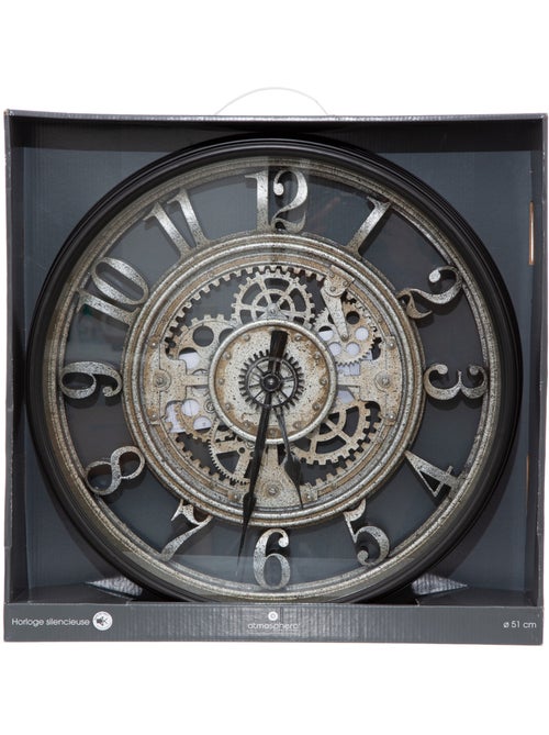 Horloge mécanique rouages apparents sarkis - Kiabi