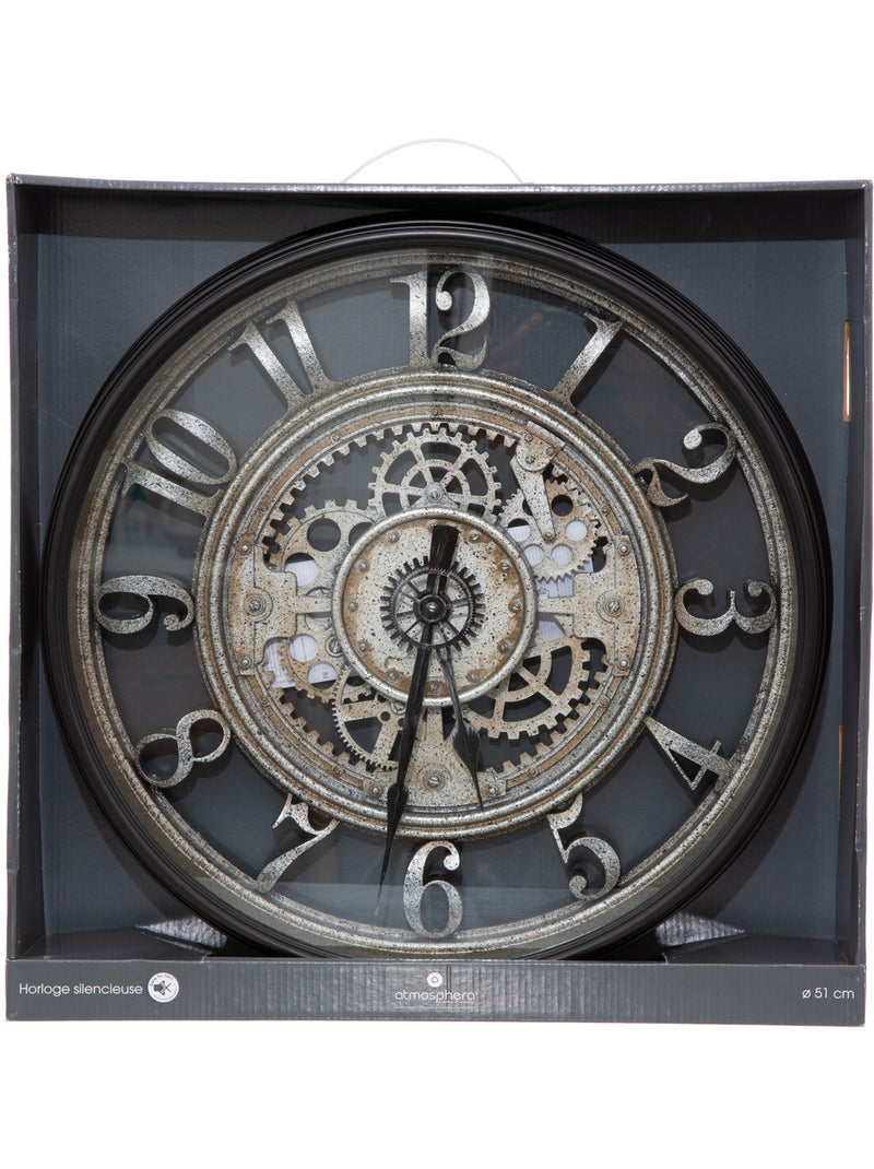 Horloge mécanique rouages apparents SARKIS Gris - Kiabi