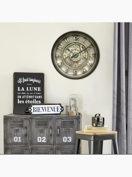 Horloge mécanique rouages apparents sarkis - Kiabi