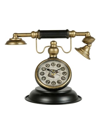 Horloge métal téléphone rétro