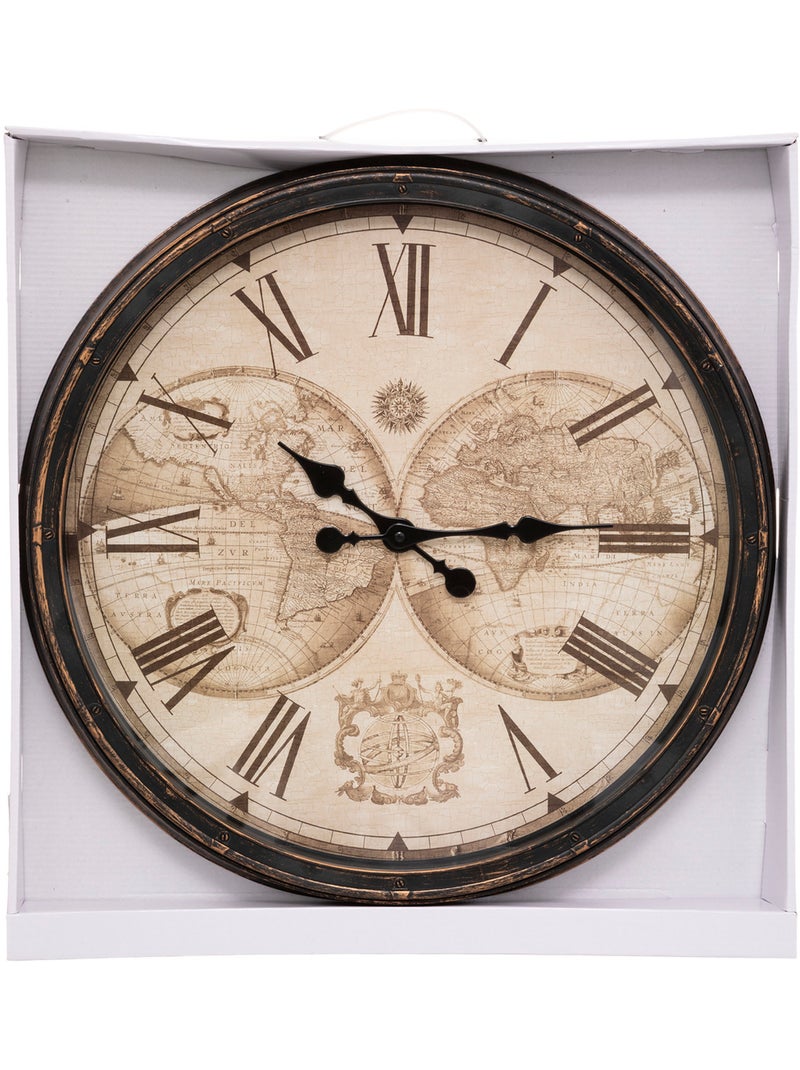 Horloge monde vintage TOMY Marron - Kiabi