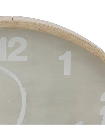 Horloge motif abstrait cadre aspect bois - Atmosphera