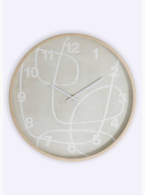Horloge motif abstrait cadre aspect bois - Atmosphera - Kiabi Horloge motif abstrait cadre aspect bois - Atmosphera - Kiabi