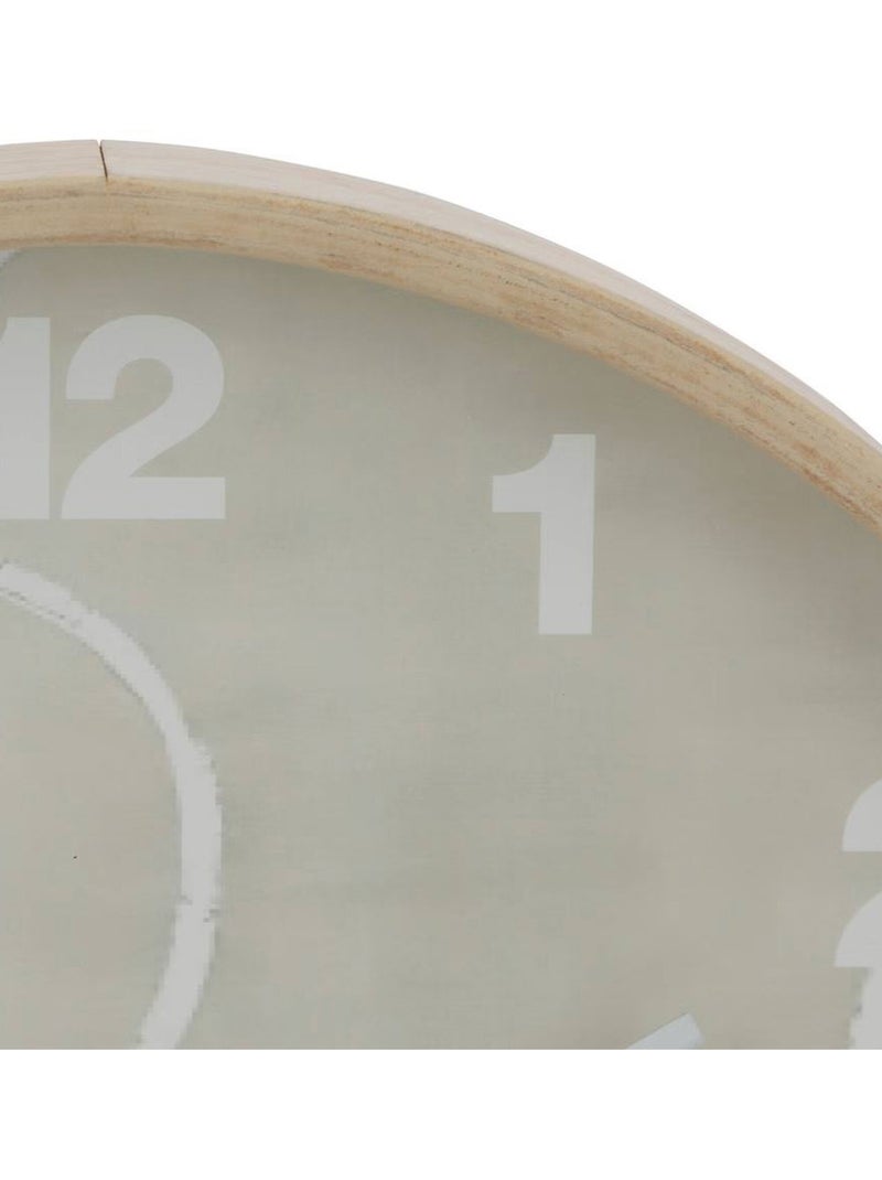 Horloge motif abstrait cadre aspect bois - Atmosphera Beige - Kiabi