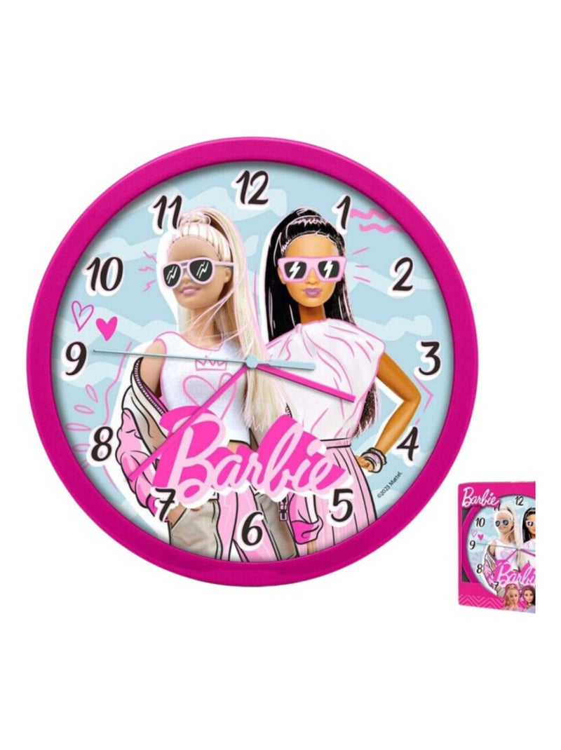 Horloge murale - Barbie Brune Et Blonde Rose - Kiabi