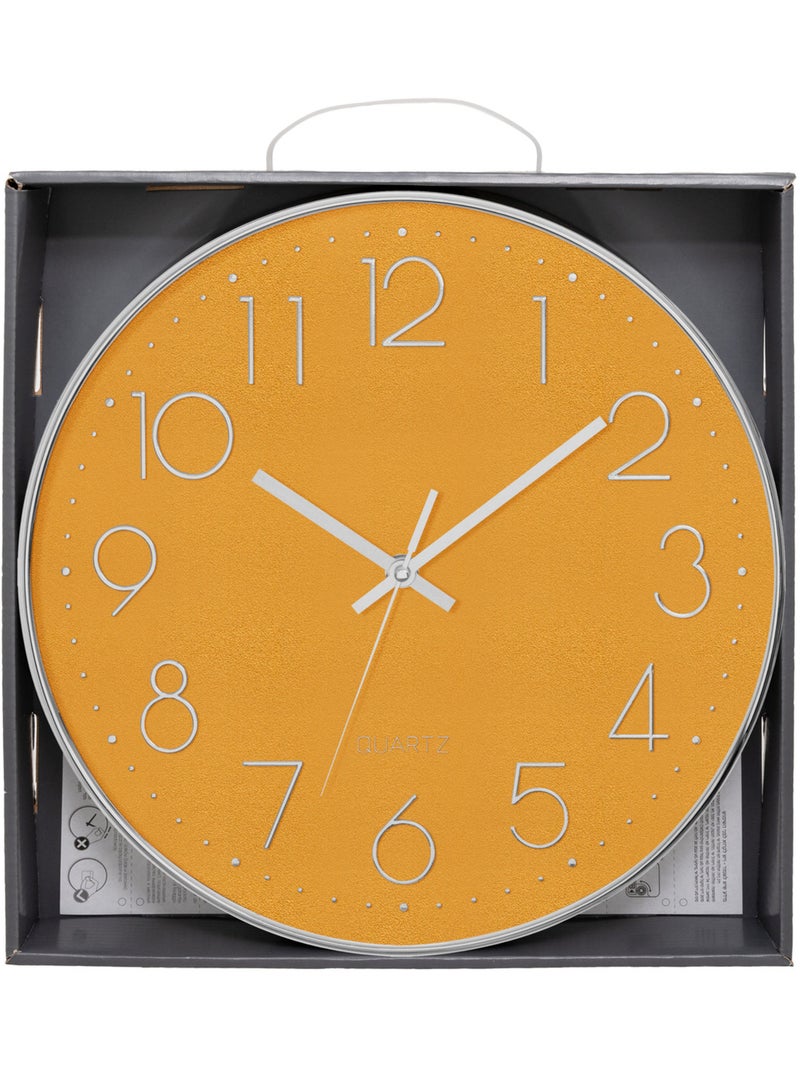 Horloge murale 3D en verre plat LAURE Jaune - Kiabi