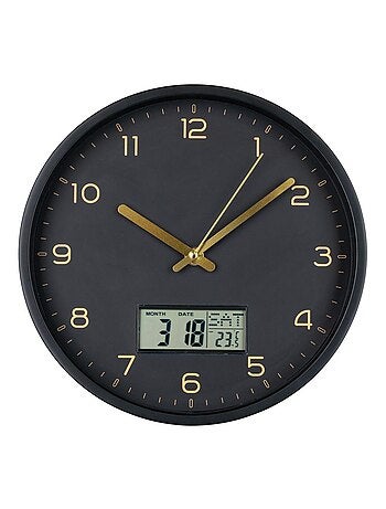 Horloge murale avec affichage digital Ø 25 cm - - House Nordic