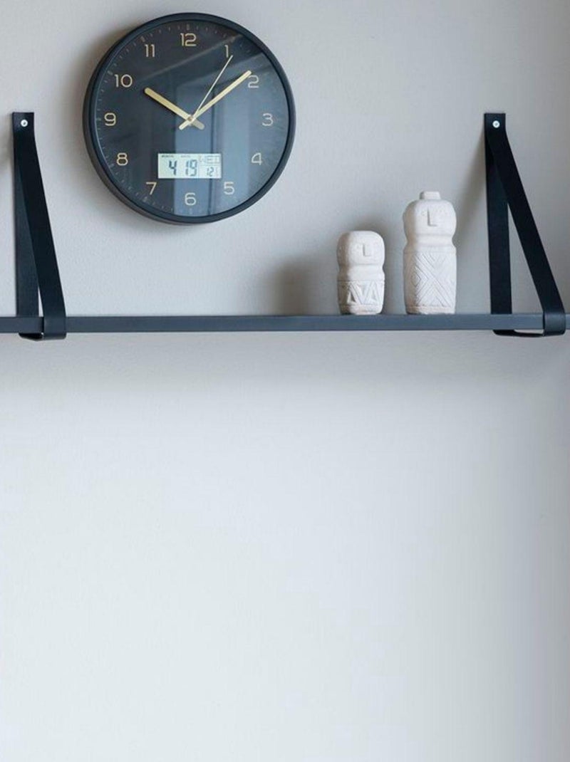 Horloge murale avec affichage digital Ø 25 cm - - House Nordic Noir mat - Kiabi