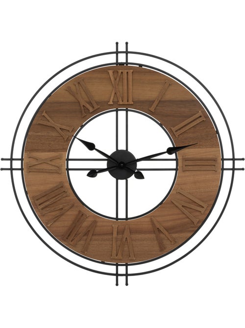 Horloge murale bois chiffres romains relief DORIAN - Kiabi
