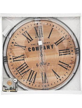 Horloge murale bois et métal COLONIAL