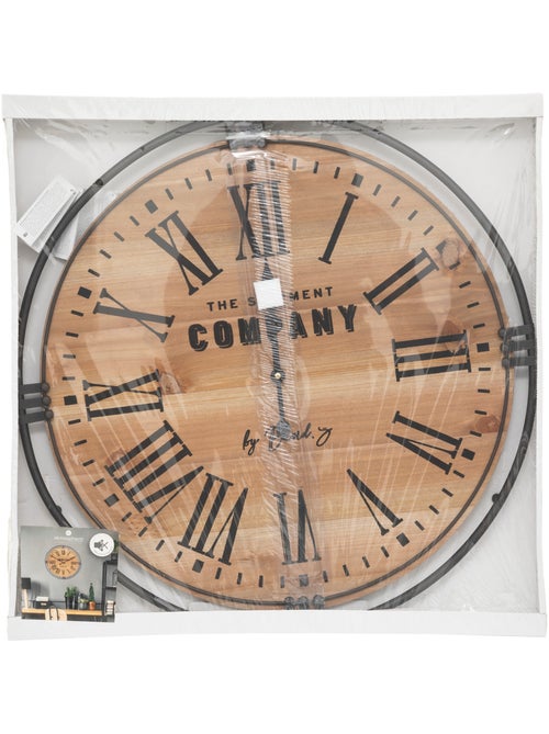 Horloge murale bois et métal COLONIAL - Kiabi