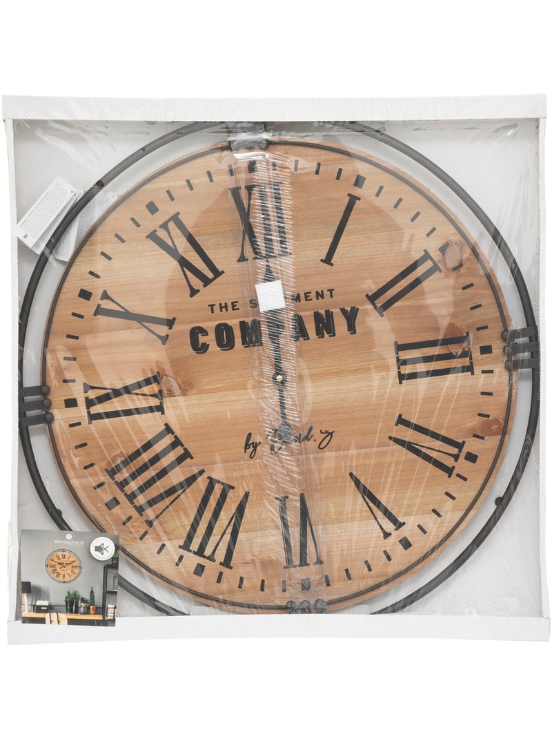 Horloge murale bois et métal COLONIAL Marron - Kiabi