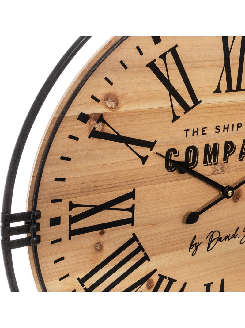 Horloge murale bois et métal COLONIAL Marron - Kiabi