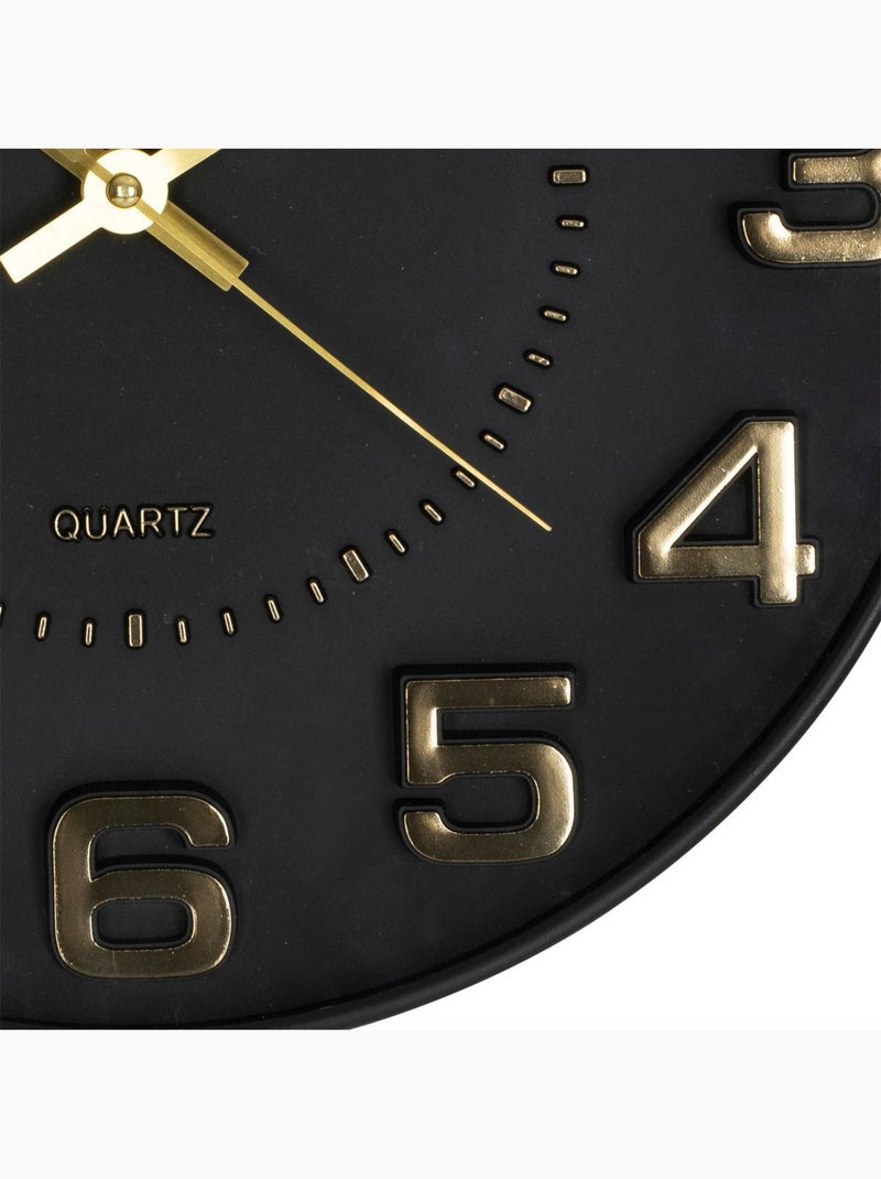 Horloge murale chiffres 3D effet relief DORIS Noir - Kiabi