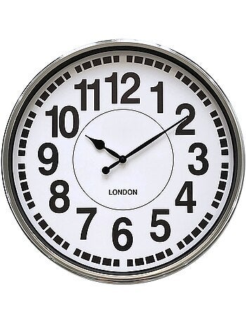 Horloge murale chromée style industriel - AFIBEL