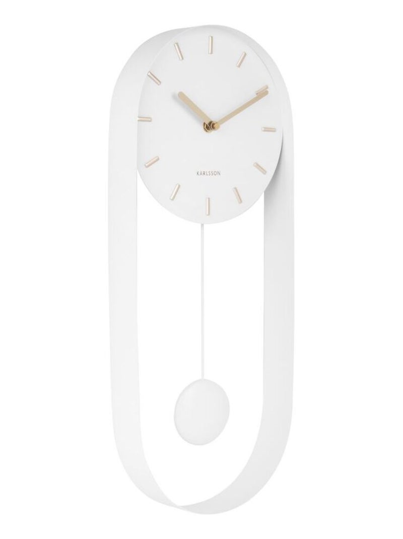 Horloge murale design avec balancier CHARM Blanc - Kiabi