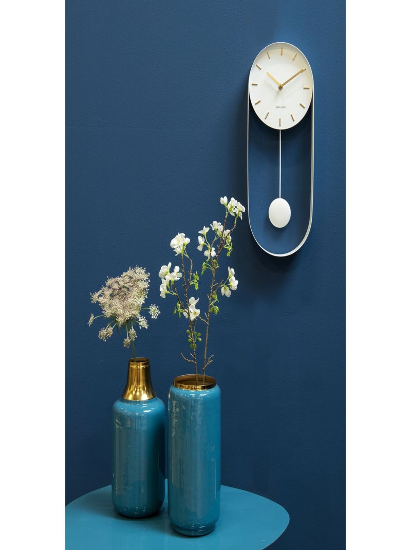 Horloge murale design avec balancier CHARM Blanc - Kiabi