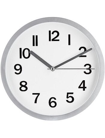 Horloge murale design cadre en métal brossé LOLY