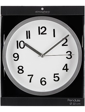 Horloge murale design cadre en métal brossé LOLY