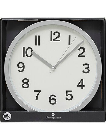 Horloge murale design cadre en métal brossé LOLY