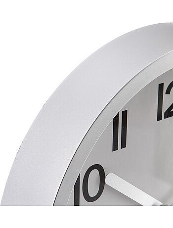 Horloge murale design cadre en métal brossé LOLY