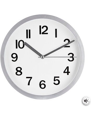 Horloge murale design cadre en métal brossé LOLY