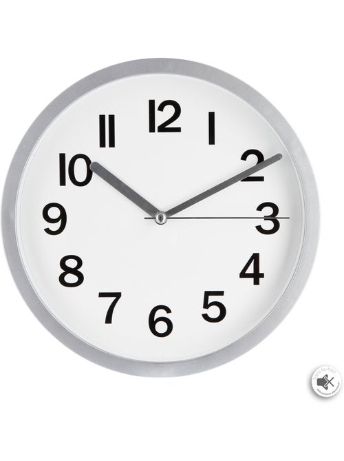 Horloge murale design cadre en métal brossé LOLY - Kiabi