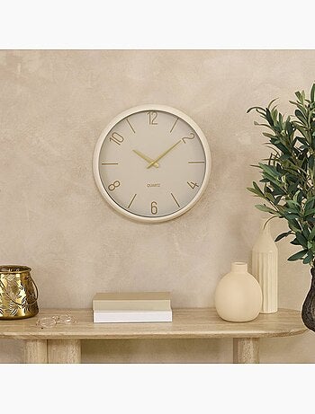 Horloge murale design épuré aiguilles dorées YANN