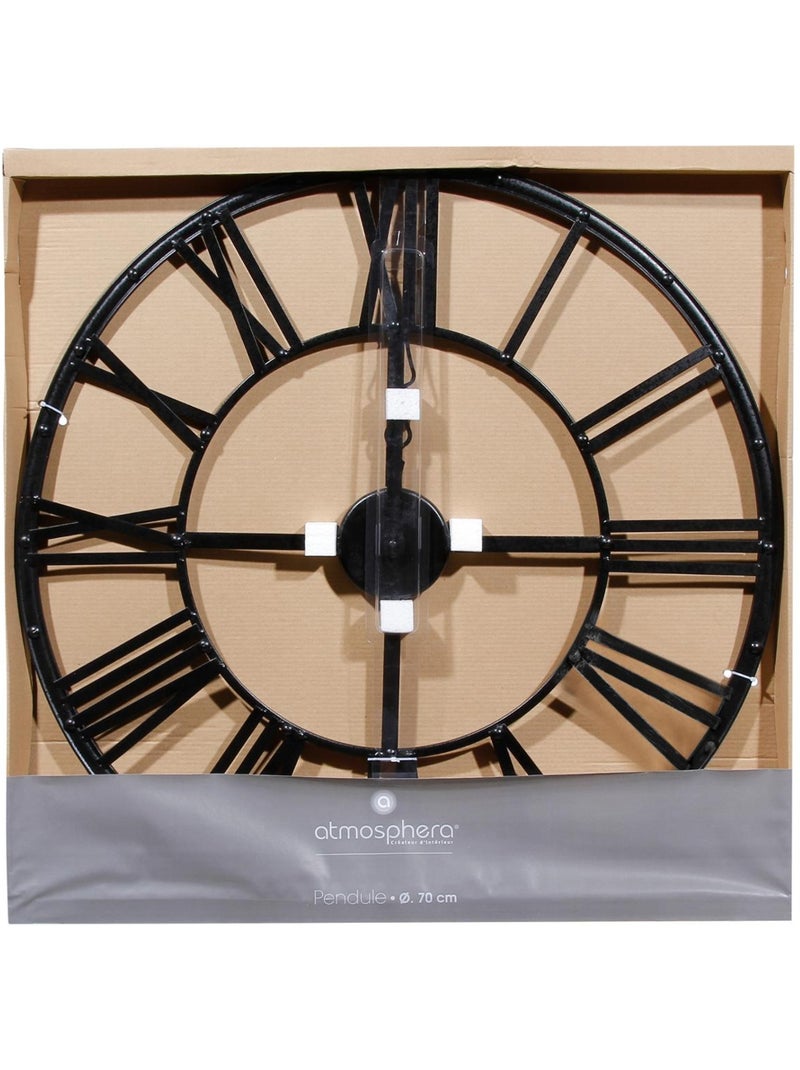 Horloge murale design industriel chiffres romains ANDRAS Noir - Kiabi