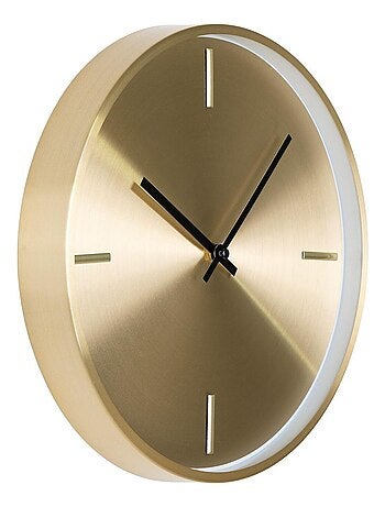 Horloge murale doré ronde en aluminium Ø 30 cm - House Nordic
