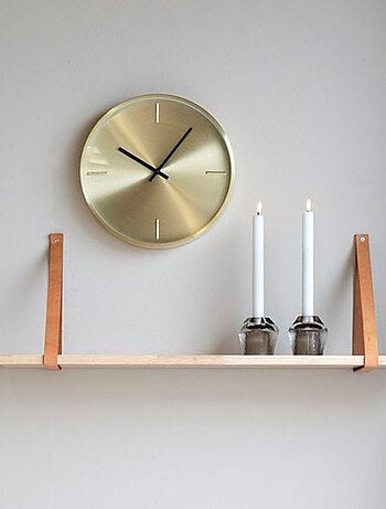 Horloge murale doré ronde en aluminium Ø 30 cm - House Nordic