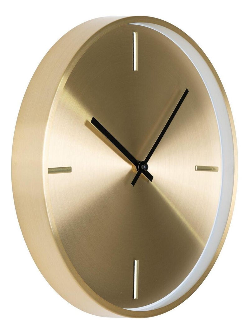 Horloge murale doré ronde en aluminium Ø 30 cm - House Nordic Doré/or - Kiabi