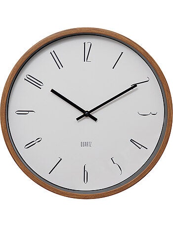 Horloge murale effet bois noyer BRATISLAV