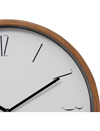 Horloge murale effet bois noyer BRATISLAV
