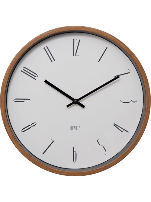Horloge murale effet bois noyer BRATISLAV - Kiabi