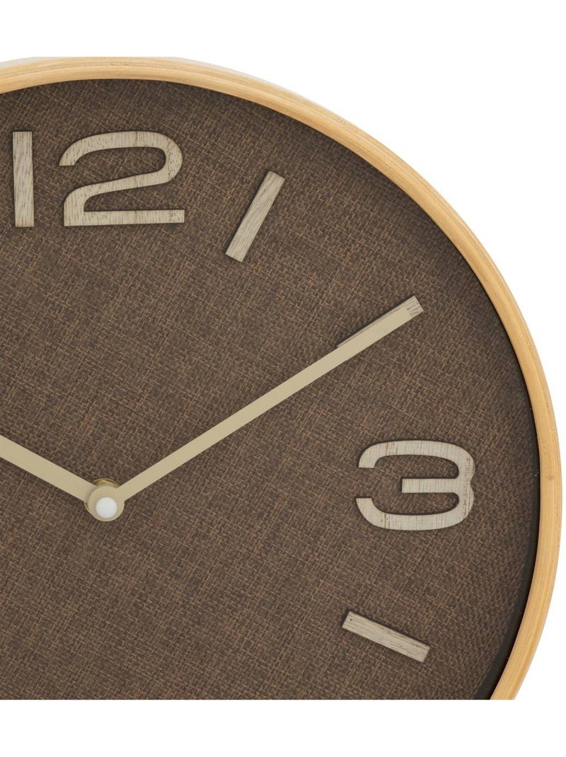 Horloge murale effet tissé ELLIS Marron - Kiabi