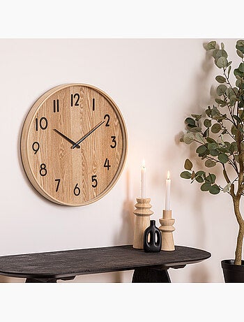 Horloge murale en bois chiffres 3D IVANA