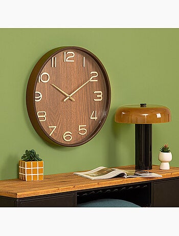 Horloge murale en bois chiffres 3D IVANA