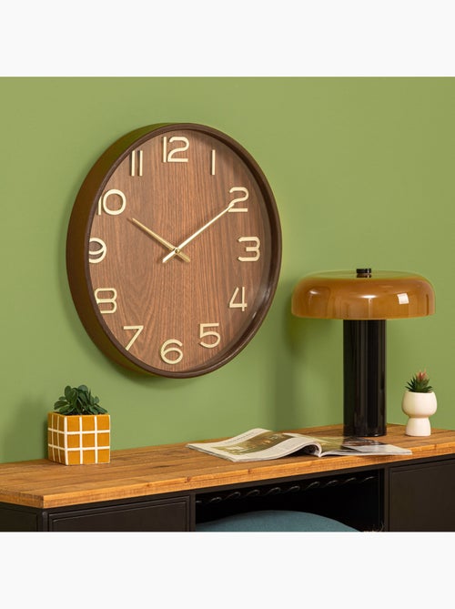 Horloge murale en bois chiffres 3D IVANA - Kiabi