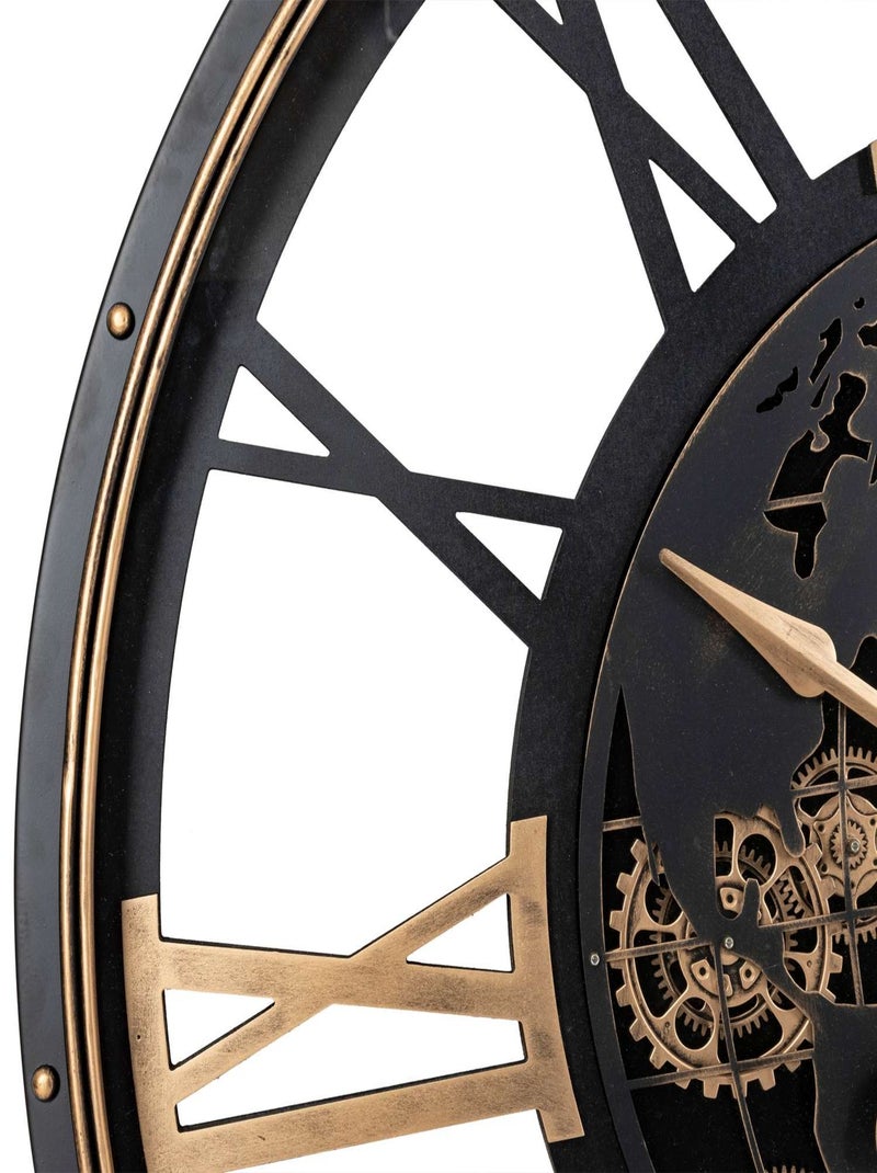 Horloge murale en métal CLARK Noir - Kiabi