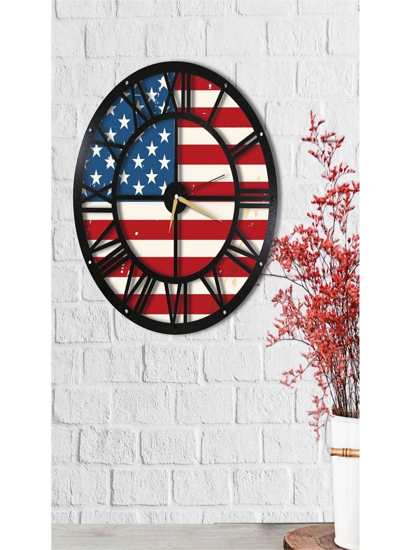 Horloge murale en métal WALL Blanc Rouge - Kiabi