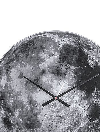 Horloge murale en verre Lune